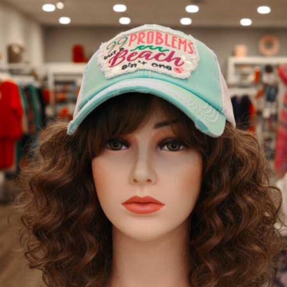 2/$30 Light Blue 99 Problems but a Beach Ain’t one Baseball Hat - Picture 4 of 11